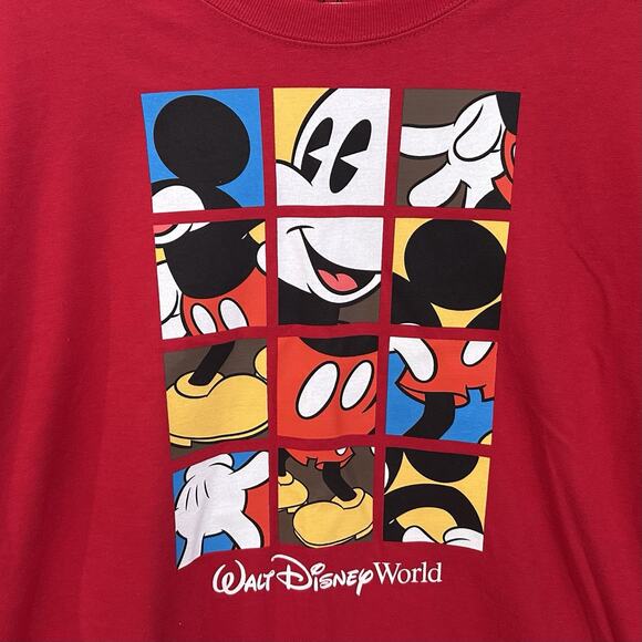 Disneyland Walt Disney World X-Large Mickey Mouse T-Shirt Red Puzzle Unisex NWT - Picture 2 of 6